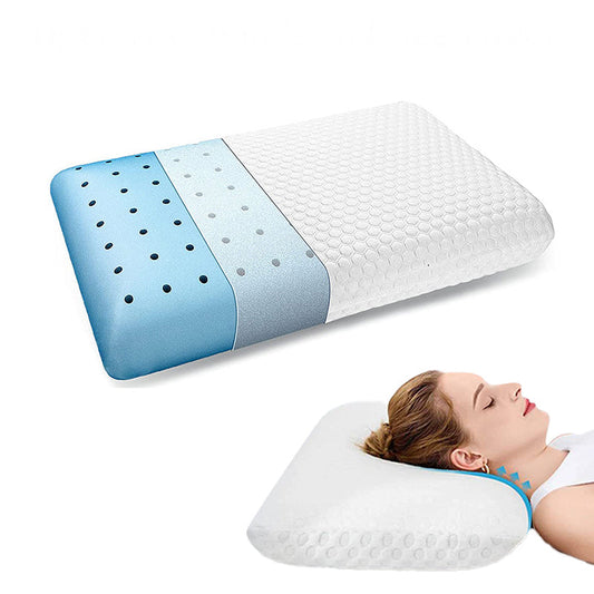 Gel foam cervical pillow with air-flow ventilation holes