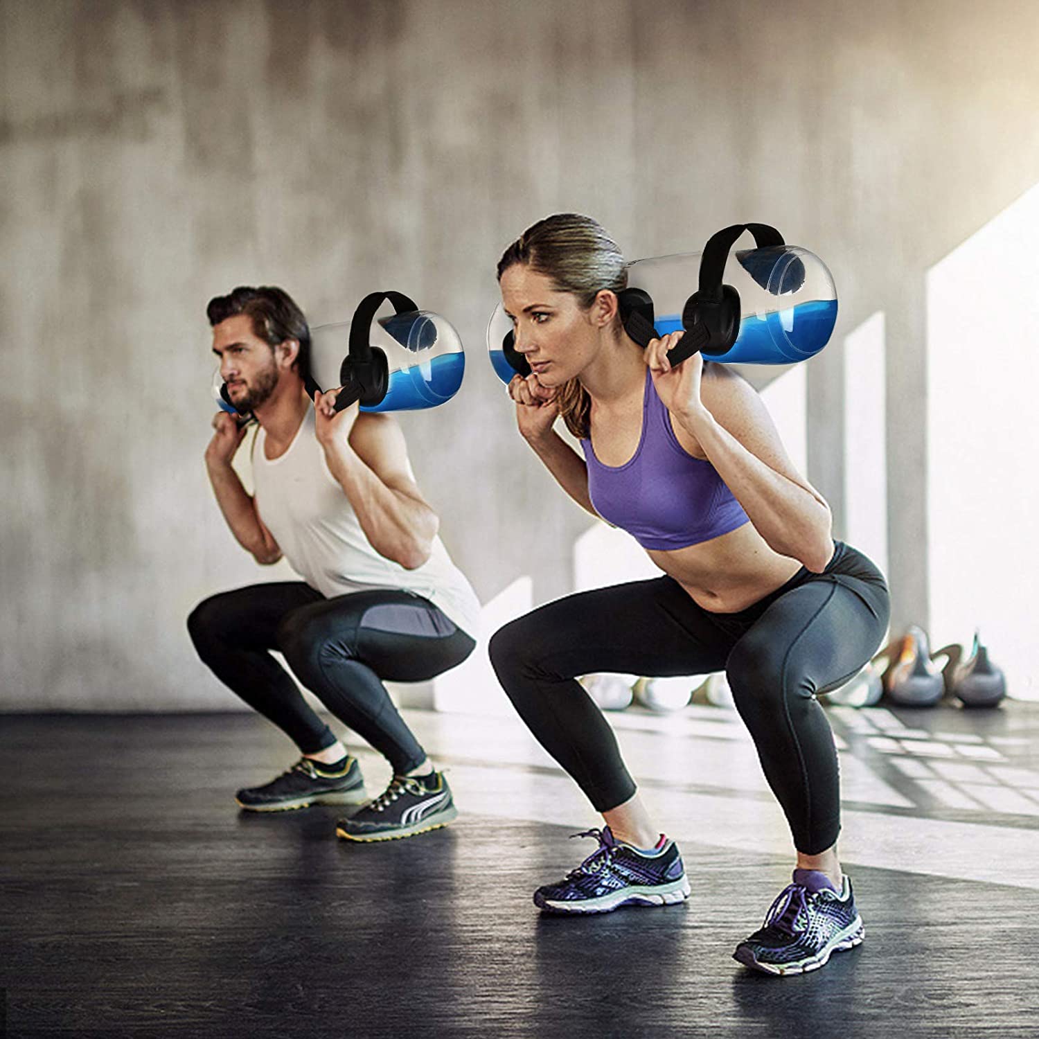 Adjustable water-filled power bag for strength and stability