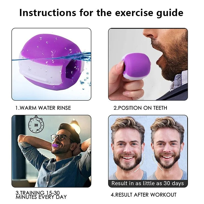 Silicone jawline exerciser jaw trainer for definition and tension