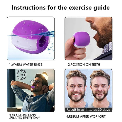 Silicone jawline exerciser jaw trainer for definition and tension