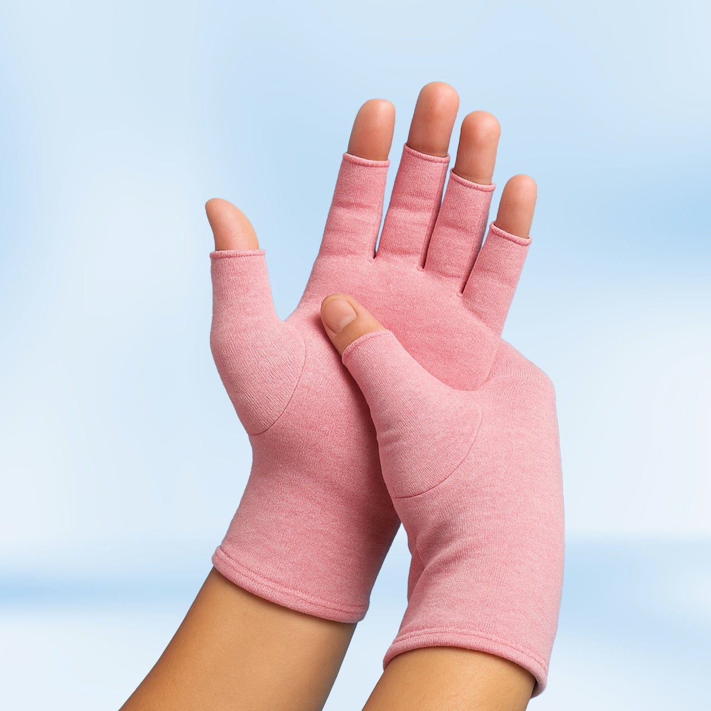 Therapeutic open-finger compression gloves for arthritis and carpal tunnel relief