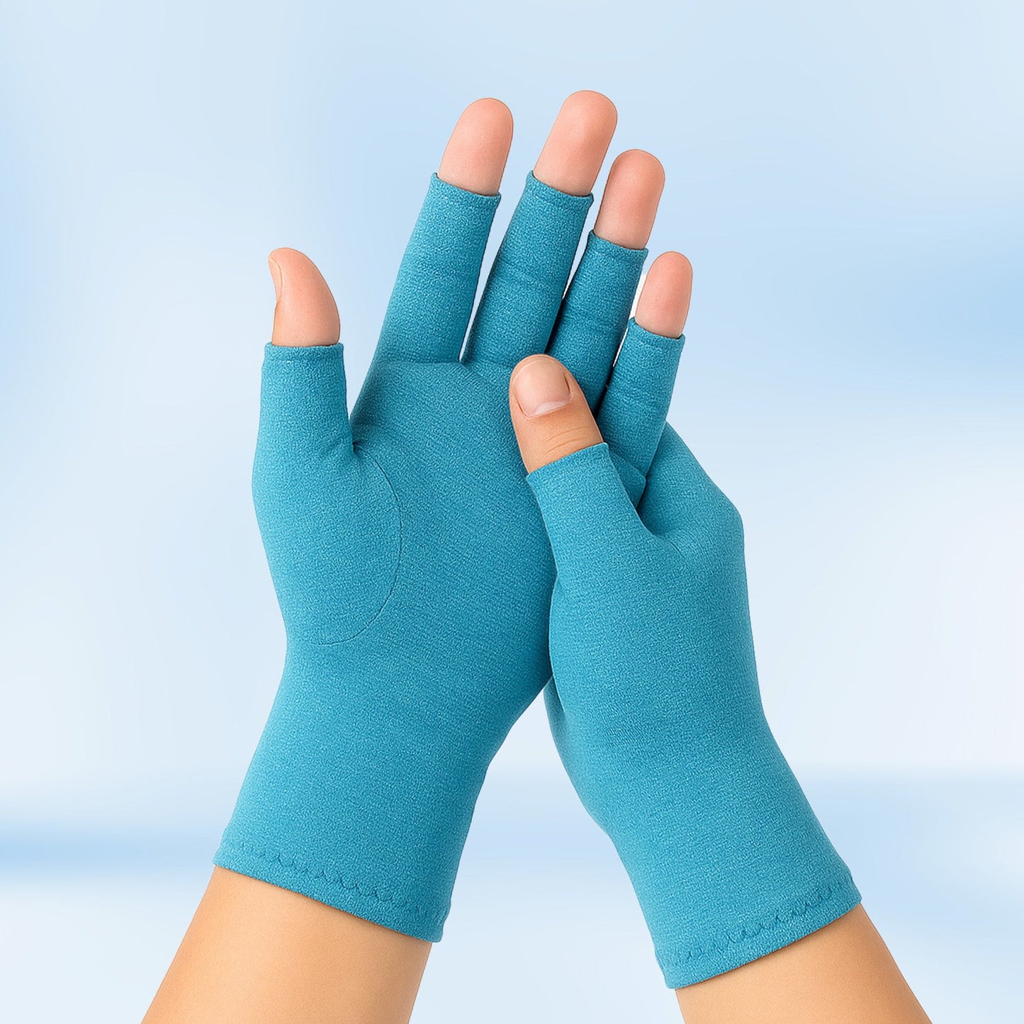 Therapeutic open-finger compression gloves for arthritis and carpal tunnel relief