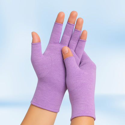 Therapeutic open-finger compression gloves for arthritis and carpal tunnel relief