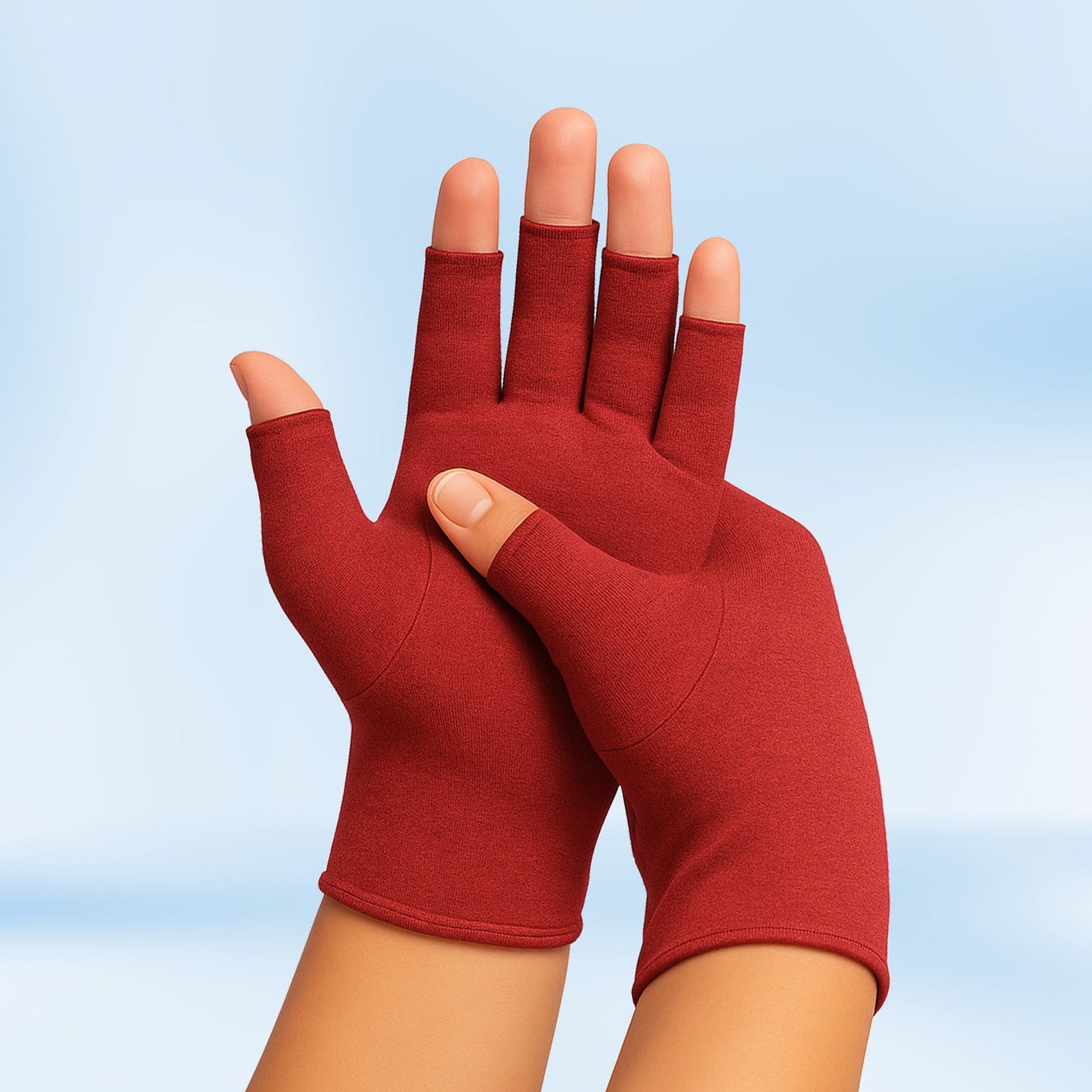 Therapeutic open-finger compression gloves for arthritis and carpal tunnel relief