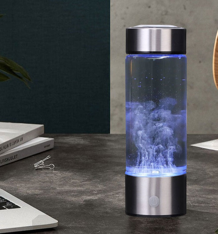 Portable 450mL hydrogen water bottle generator glass ionizer