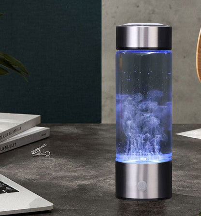 Portable 450mL hydrogen water bottle generator glass ionizer