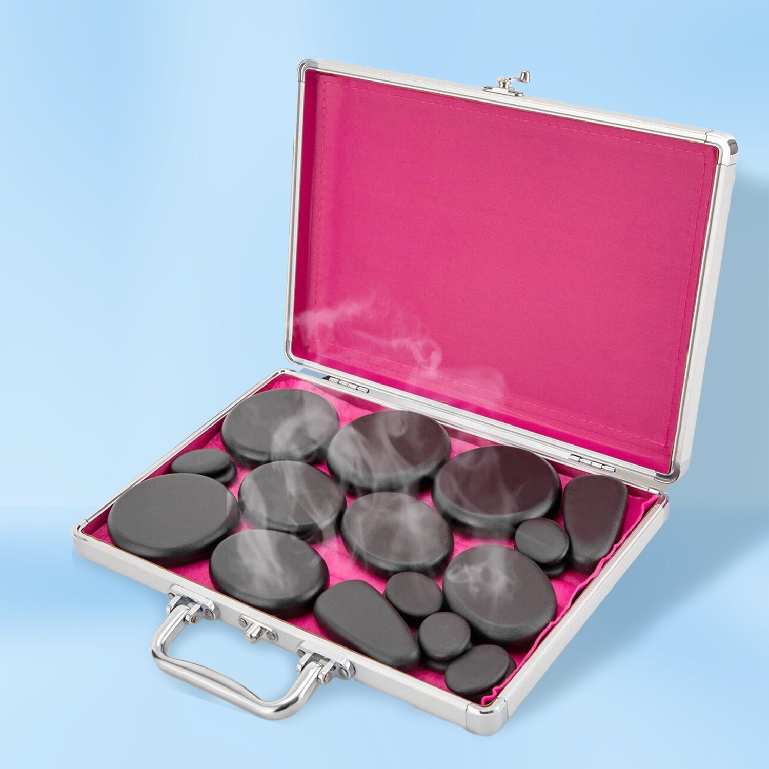 Basalt hot stone massage kit for body therapy