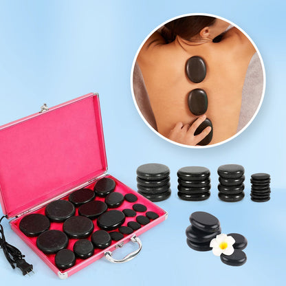 Basalt hot stone massage kit for body therapy