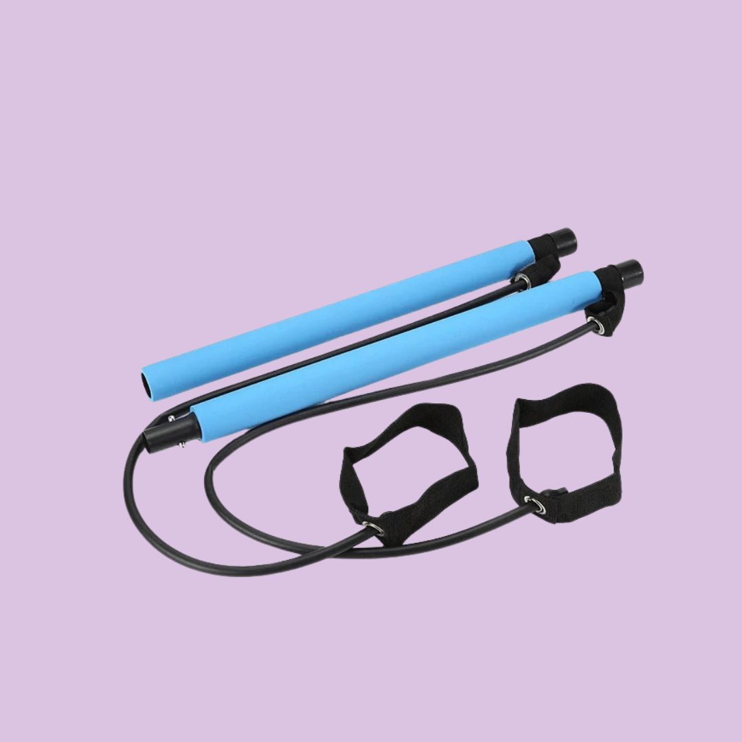 Portable Pilates bar kit with resistance bands for yoga and home workouts