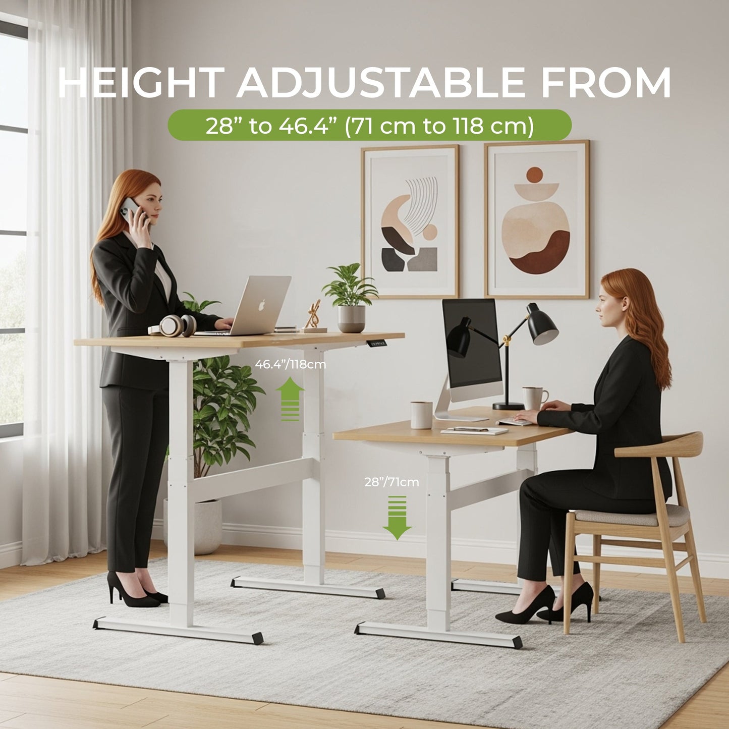 Electric adjustable sit-stand computer standing desk