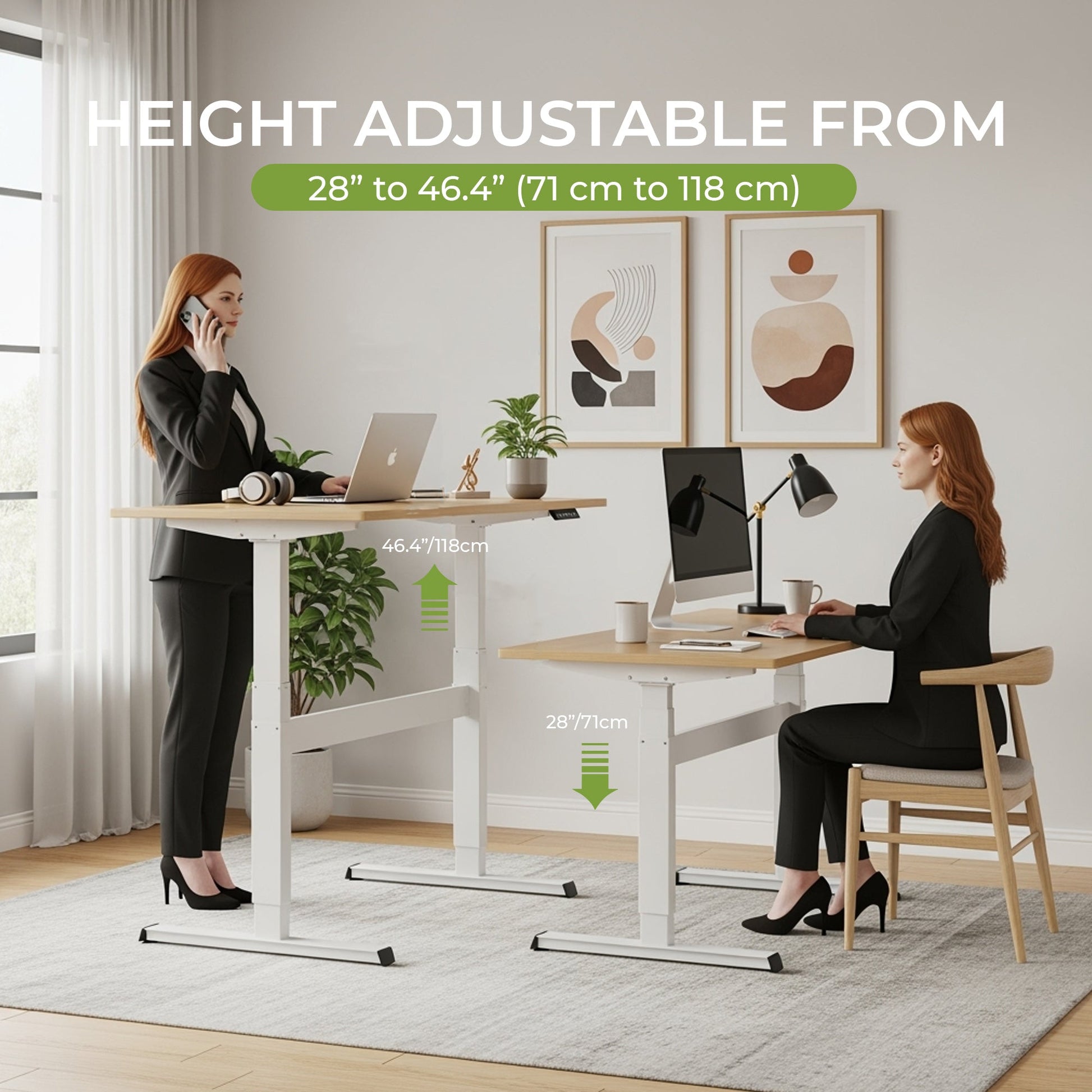 Electric adjustable sit-stand computer standing desk