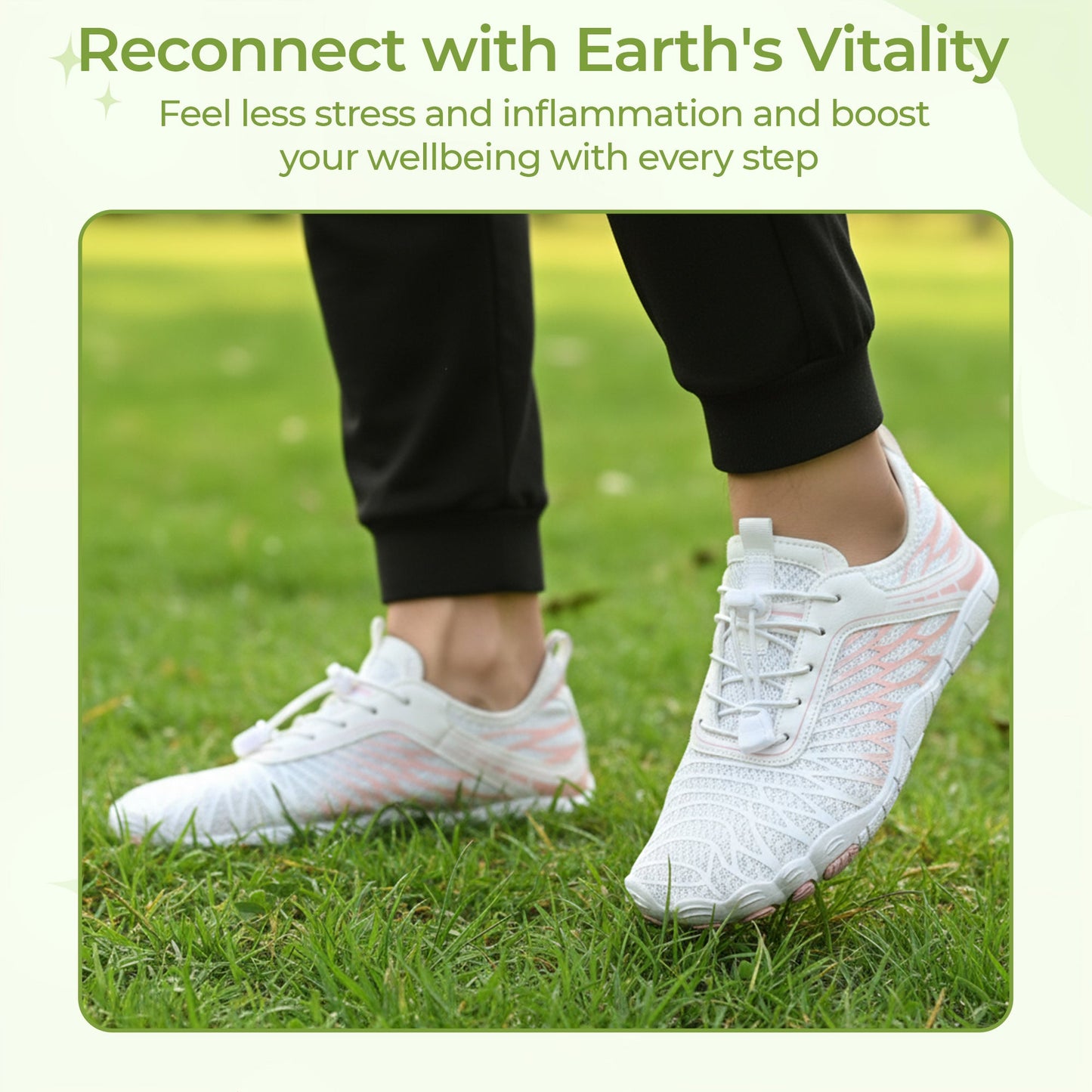 Copper-grounded barefoot shoes natural connection