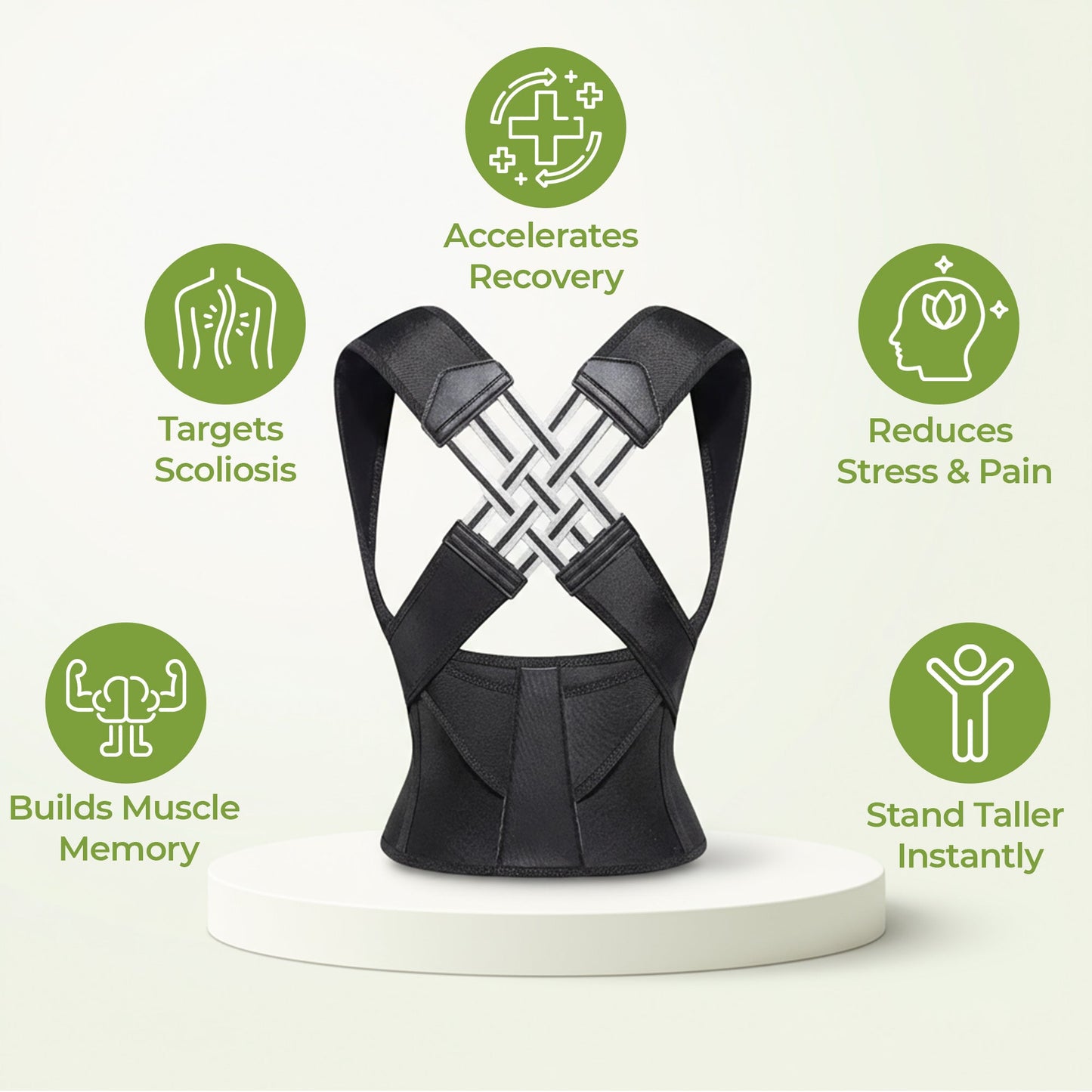 Adjustable posture corrector belt with free massage roller