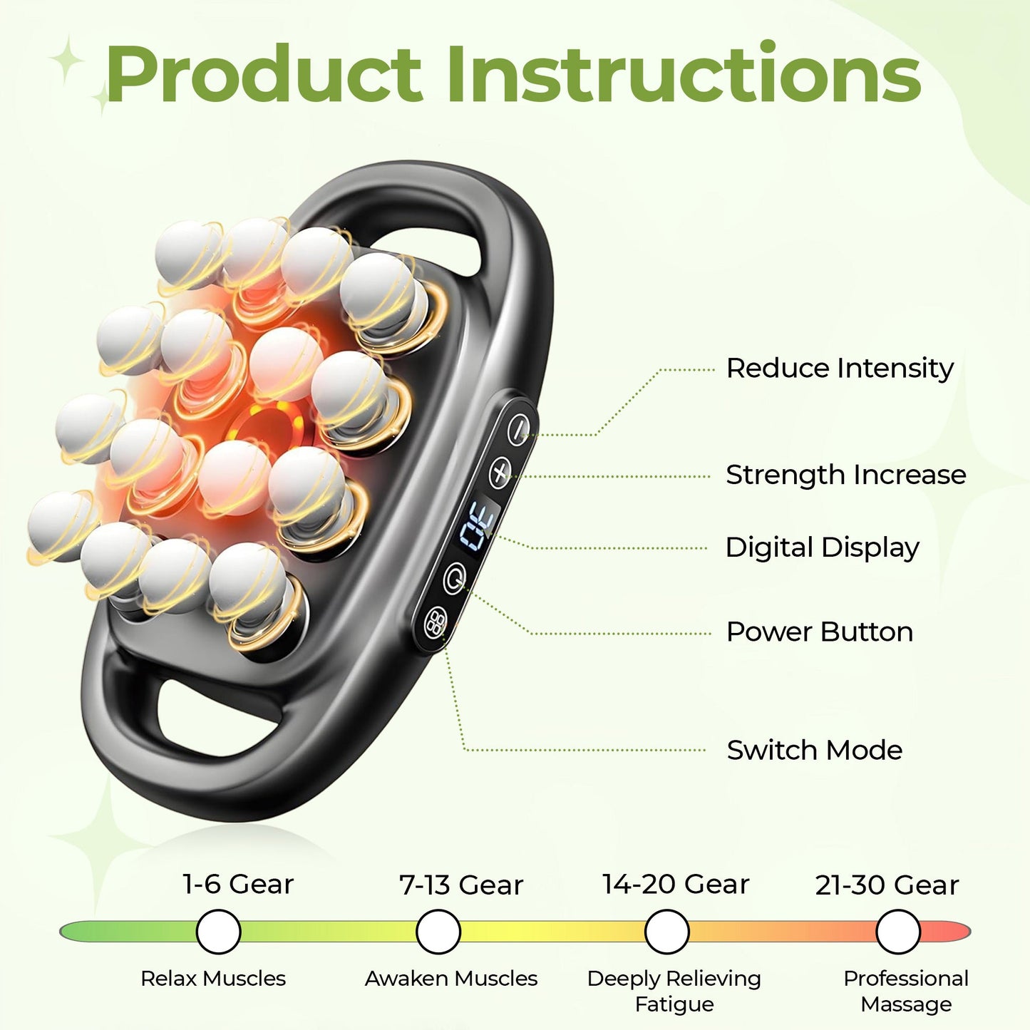 Multi-intensity massager for custom comfort and recovery