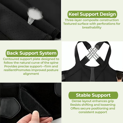Adjustable posture corrector belt with free massage roller