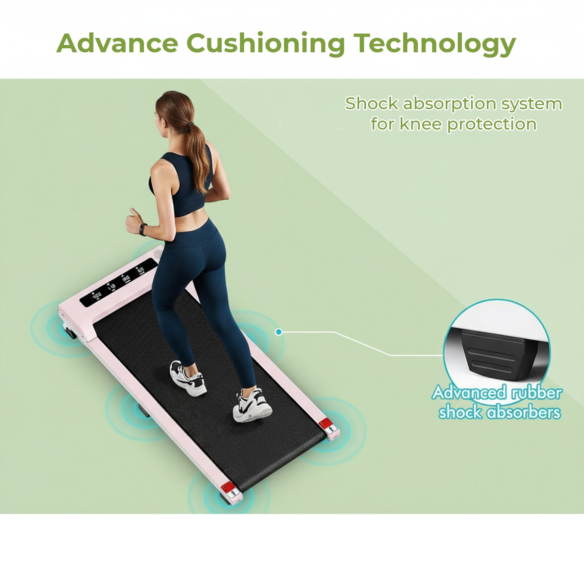 Space-saving electric walking pad treadmill home office