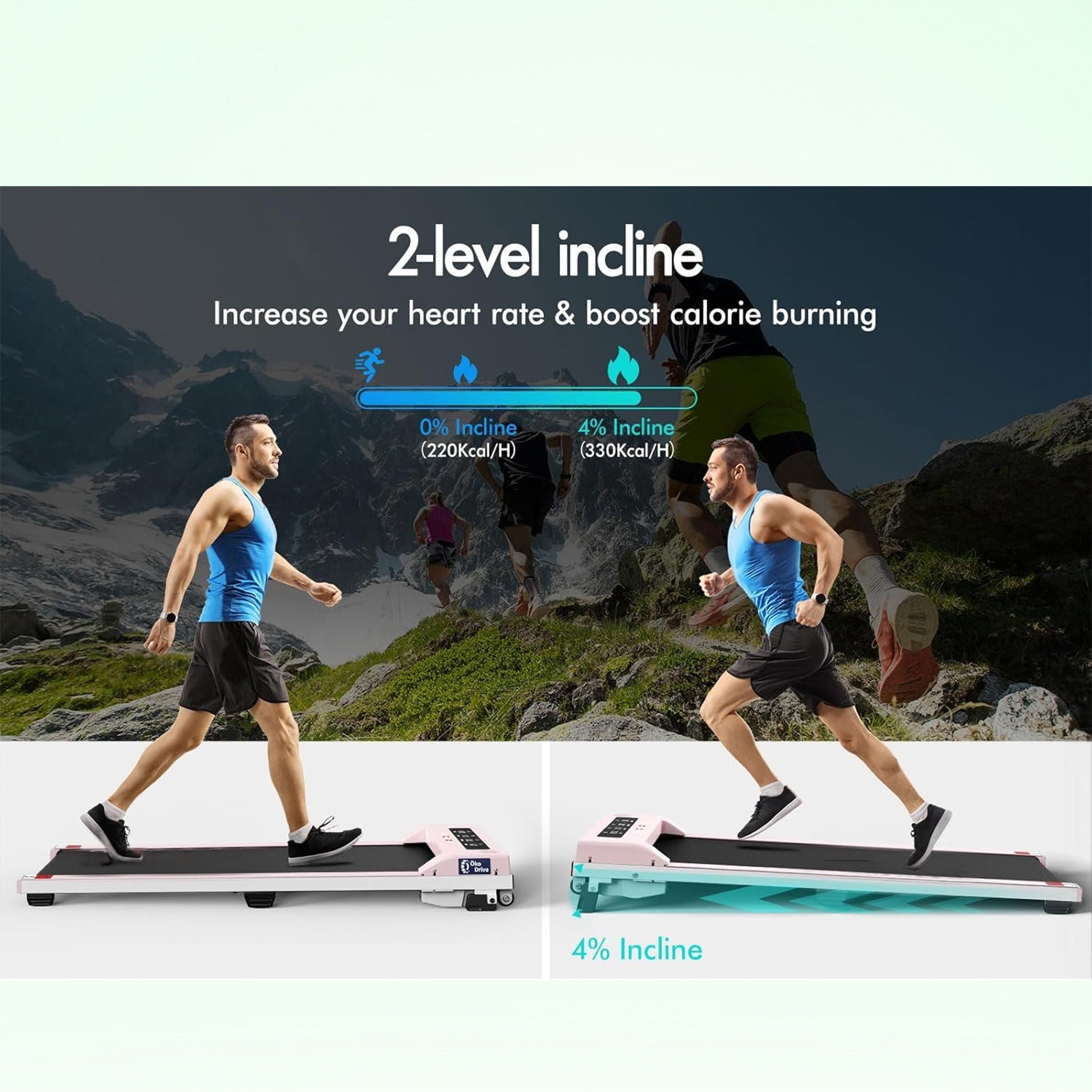 Space-saving electric walking pad treadmill home office