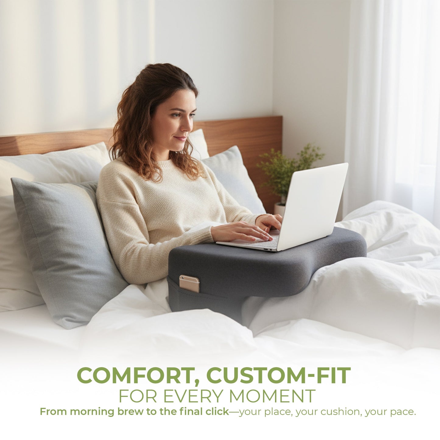 Reading and lap desk backrest pillow for work and gaming