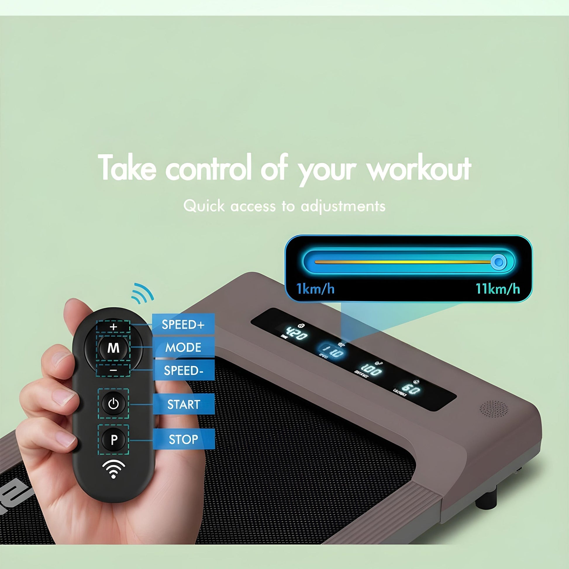 Space-saving electric walking pad treadmill home office