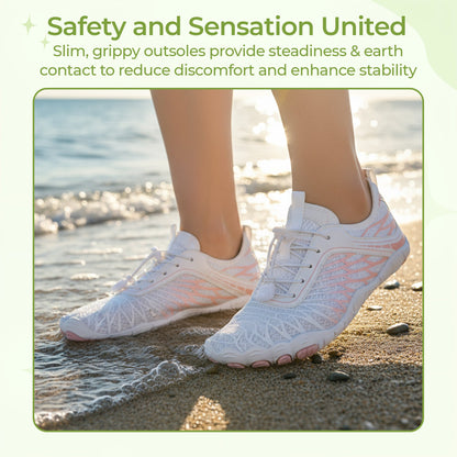 Copper-grounded barefoot shoes natural connection