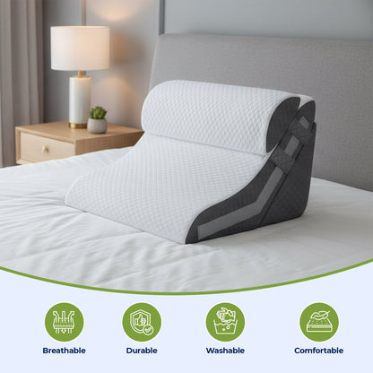 Cooling wedge pillow breathable acid reflux back support