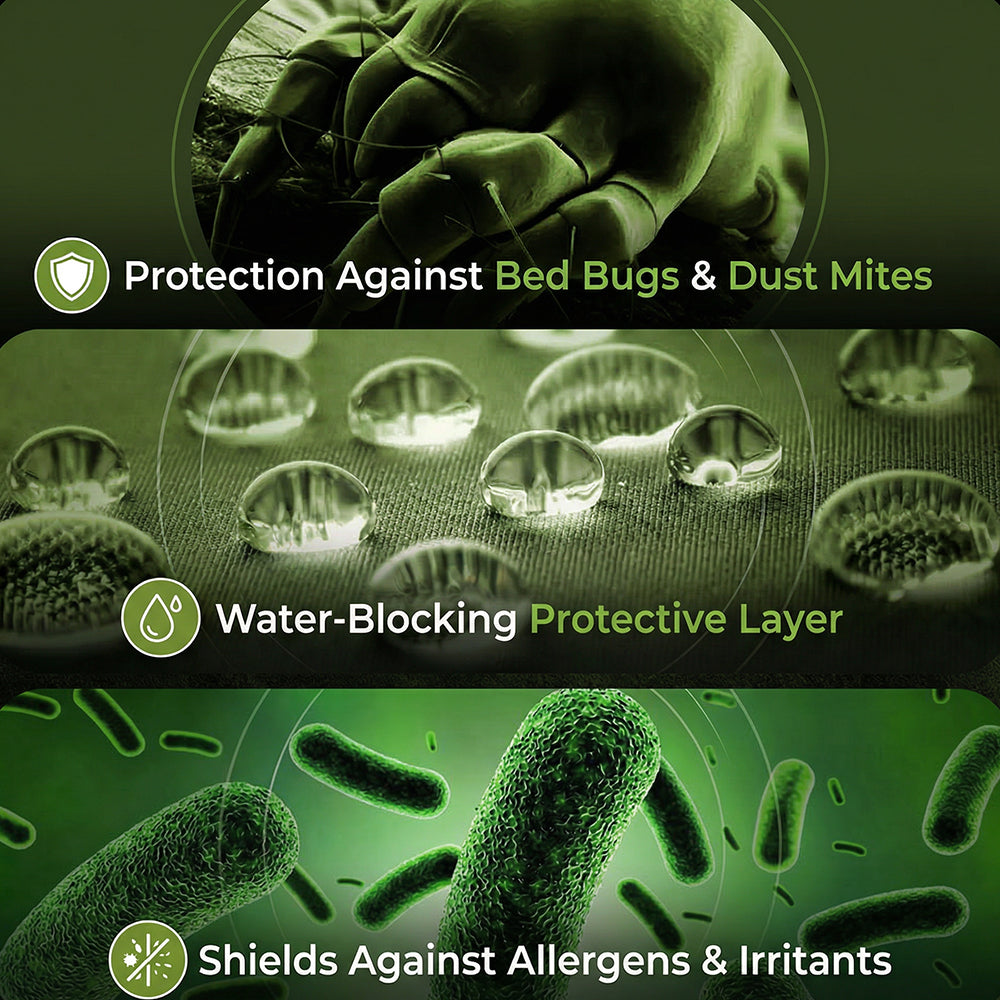 Waterproof allergen-blocking pillow protector cover