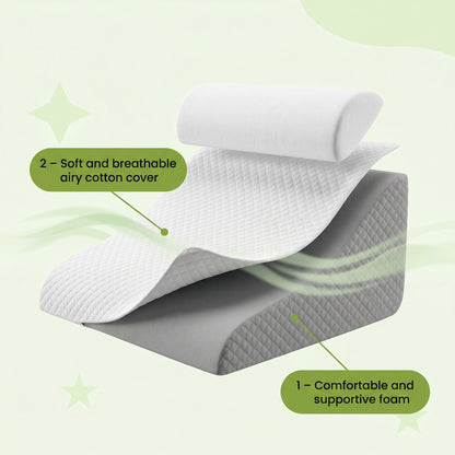 Cooling wedge pillow breathable acid reflux back support