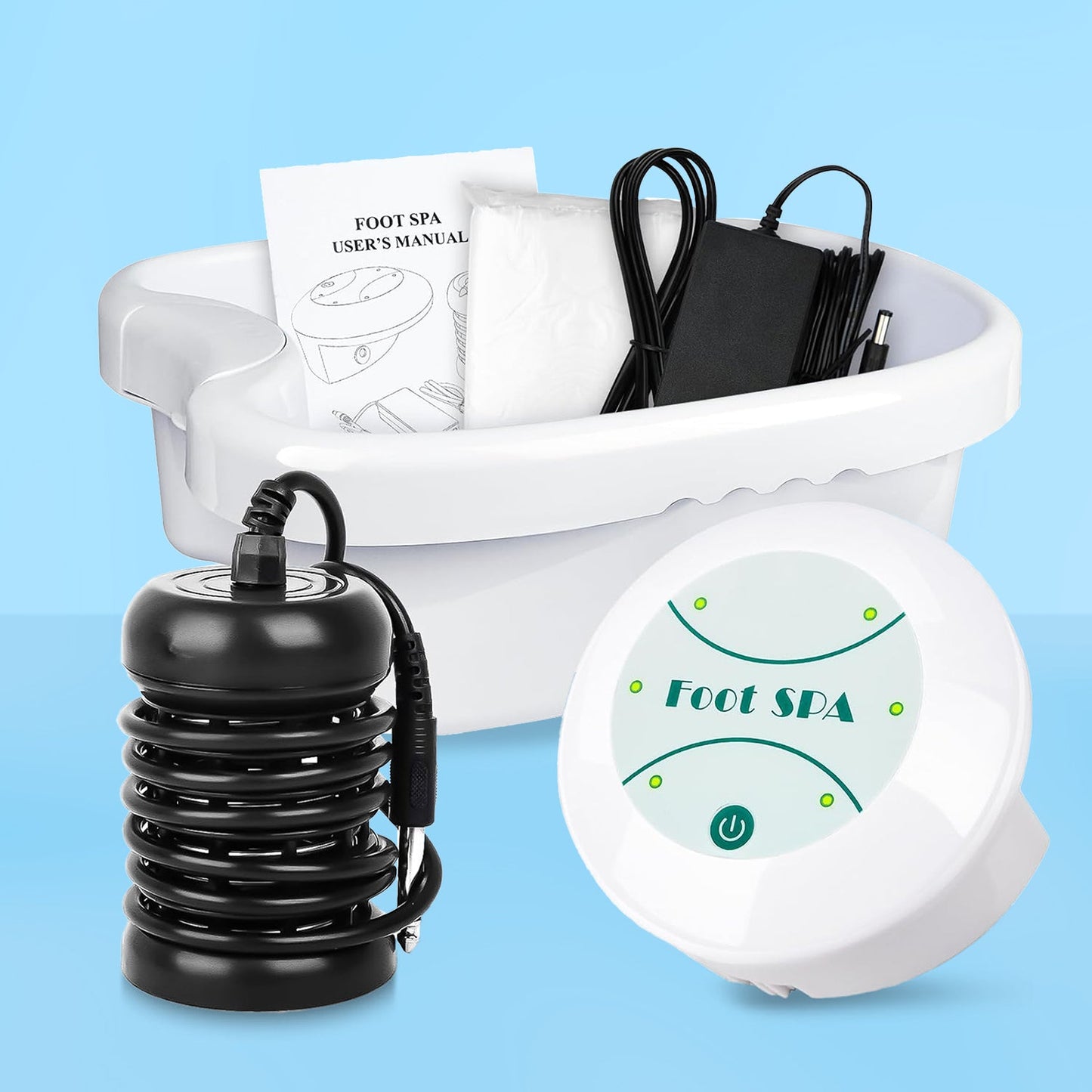 Ionic detox foot spa machine with ionizing array and basin