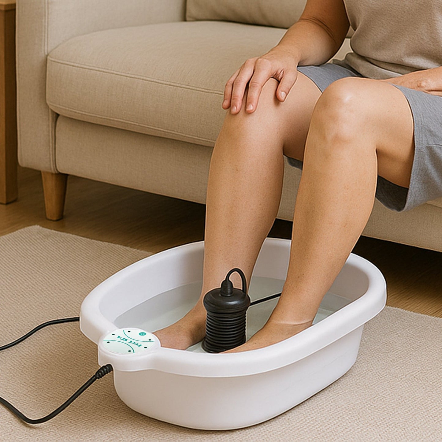 Ionic detox foot spa machine with ionizing array and basin