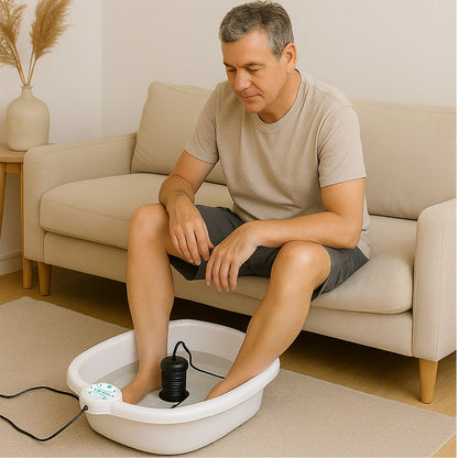 Ionic detox foot spa machine with ionizing array and basin