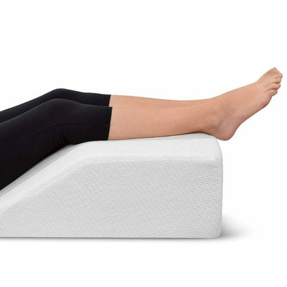 Memory foam leg elevation wedge pillow for circulation and swelling relief