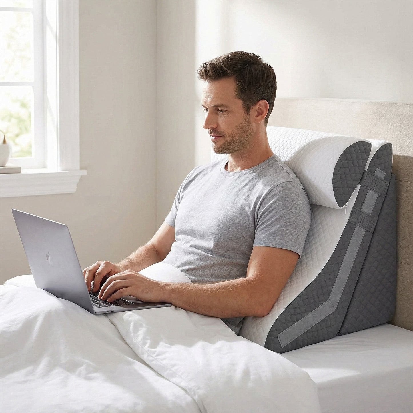 Cooling wedge pillow breathable acid reflux back support