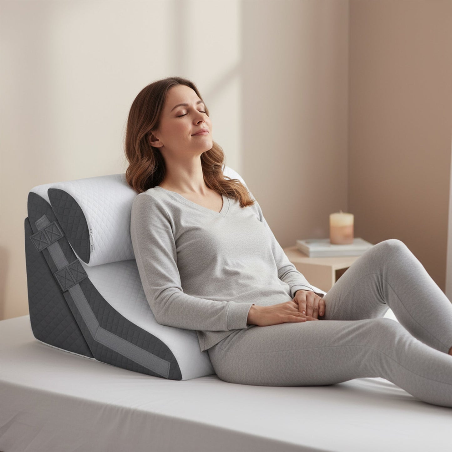 Cooling wedge pillow breathable acid reflux back support