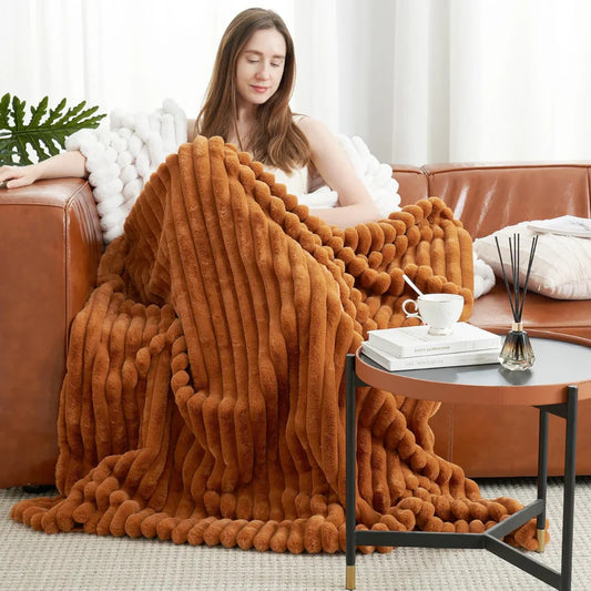 Bedding fleece fluffy soft blanket throw