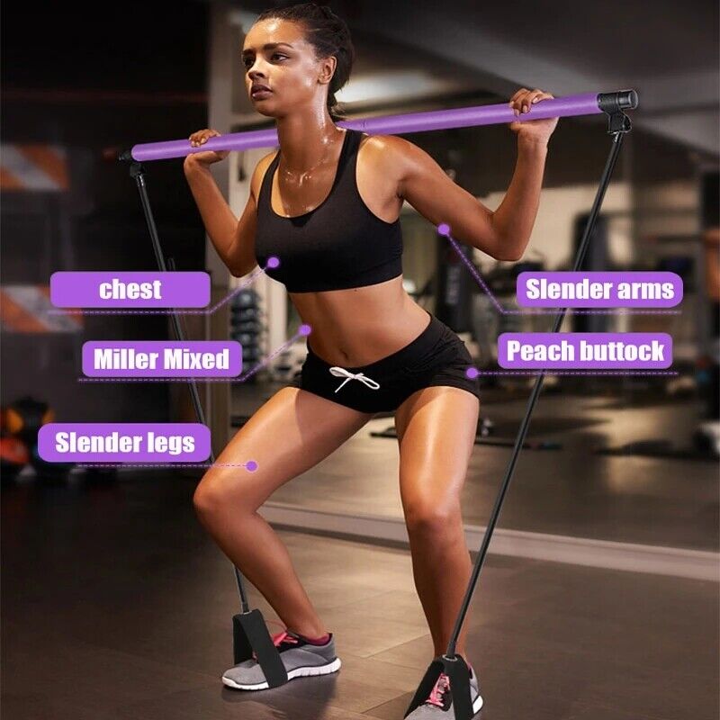 Multi-functional Pilates bar full-body home workout stretching system