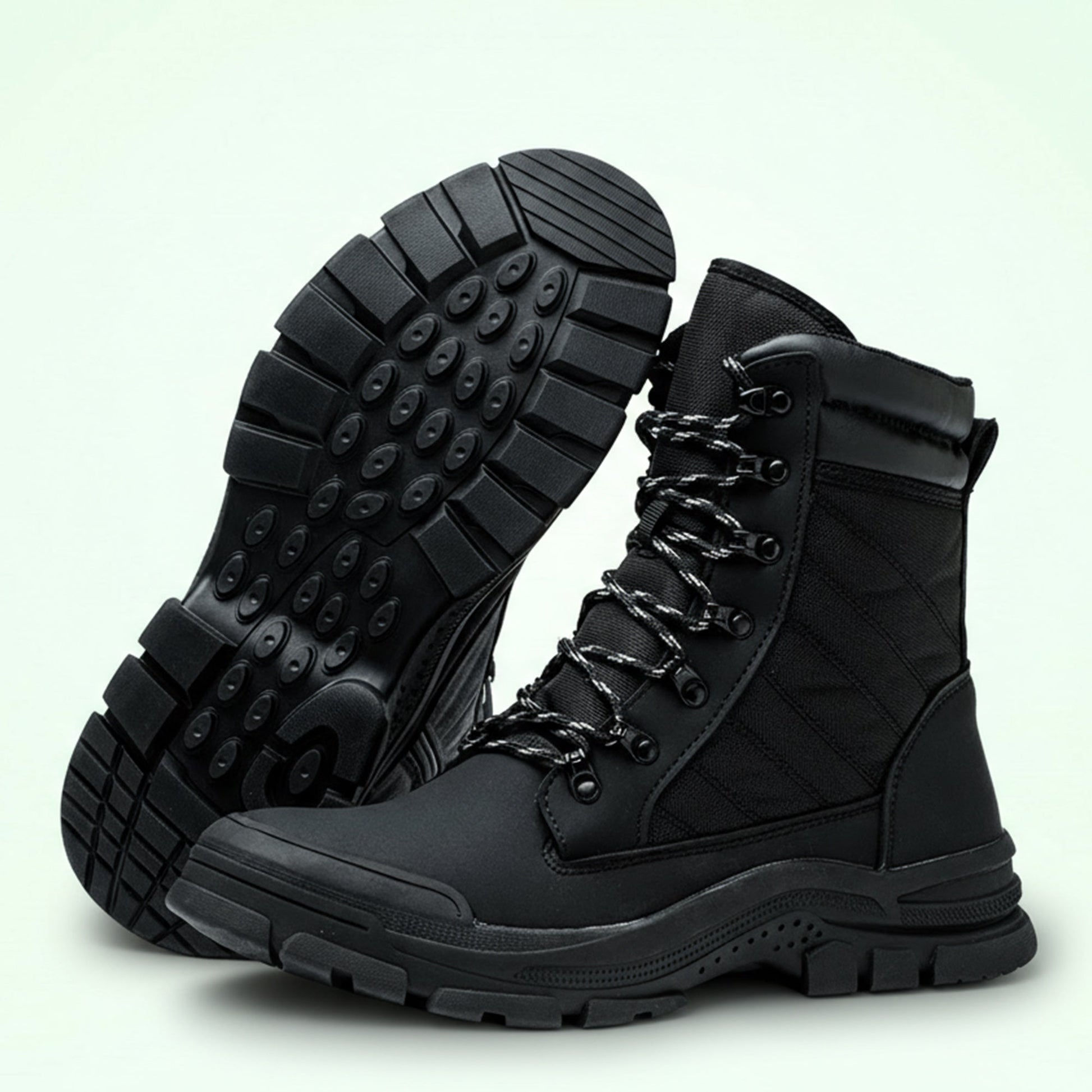 Zip-side safety work boots durable steel toe