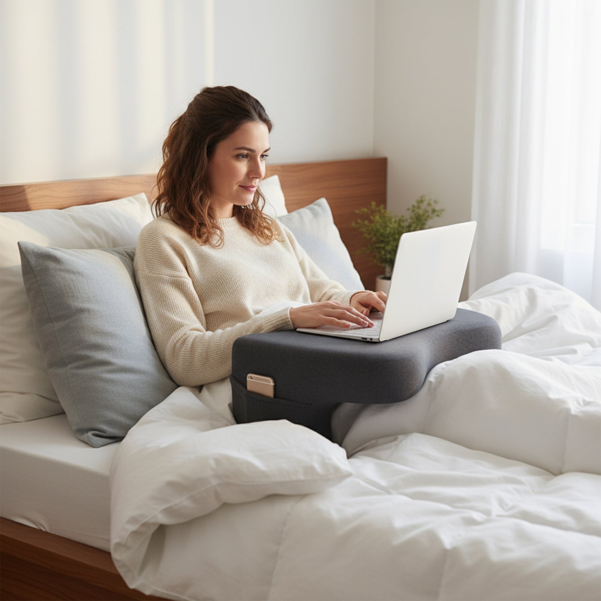 Reading and lap desk backrest pillow for work and gaming