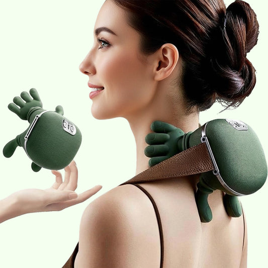Wireless heated 4D kneading neck and shoulder massager