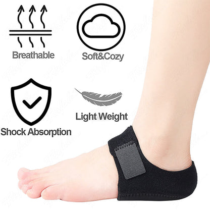 Adjustable cushion heel protector wrap with breathable insert