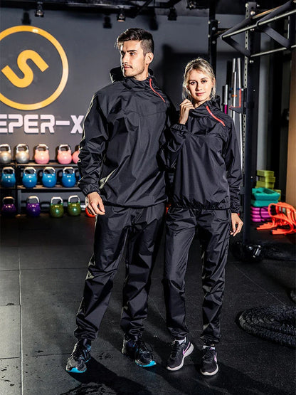 Unisex sauna heat-trapping gym workout suit