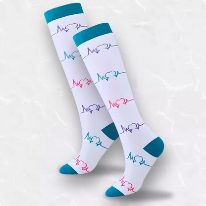 Medical-patterned 20-30mmHg compression socks for nurses