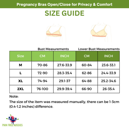 Pregnancy and nursing bras with open close front for comfort