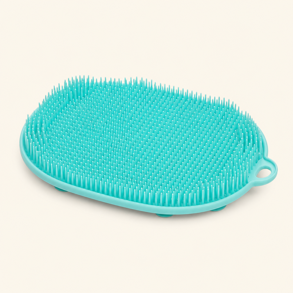 Silicone Foot Scrubber & Shower Massager Mat - Anti-Slip Circulation Booster with Soft Bristles for Foot Pain and Exfoliation