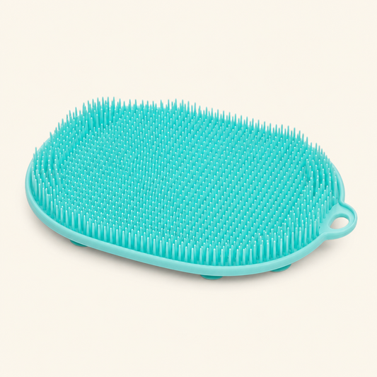 Silicone Foot Scrubber & Shower Massager Mat - Anti-Slip Circulation Booster with Soft Bristles for Foot Pain and Exfoliation