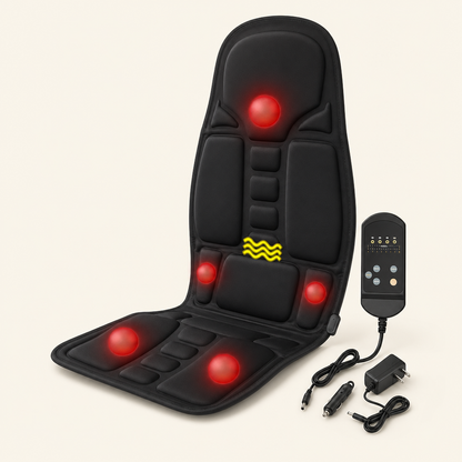 Full Body Vibration Massage Seat Cushion with Heat - 8-Mode Electric Chair Massager Pad for Car, Home, and Office Use