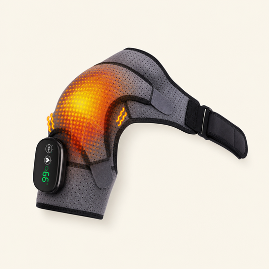 Heated Shoulder Brace with Vibration Massage - 3-Level Infrared Heat & Compression Wrap for Rotator Cuff, Frozen Shoulder, and Muscle Recovery