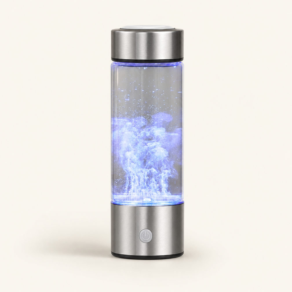 Portable Hydrogen Water Bottle Generator - 450mL Glass Ionizer Machine with Advanced Electrolysis for Antioxidant Recovery and Enhanced Hydratio
