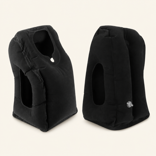 Inflatable Forward-Facing Travel Pillow - Ergonomic Airplane Sleep Cushion with Neck and Shoulder Support for Long-Haul Flights