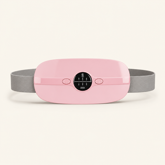 Menstrual Heating Pad for Period Cramp Relief - Portable Cordless Electric Waist Belt with Vibration and Heat Therapy
