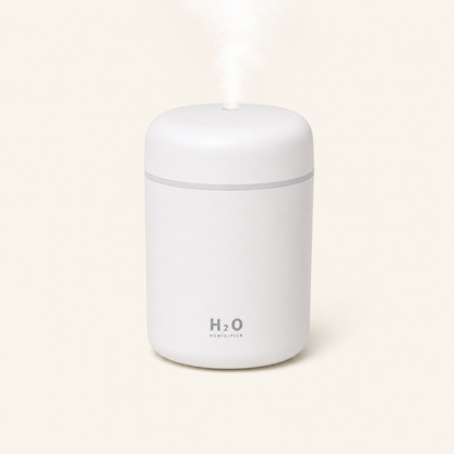 Mini H2O Portable USB Humidifier - Personal Desktop & Car Cool Mist Vaporizer with Auto Shut-Off for Dry Skin and Sinus Relief